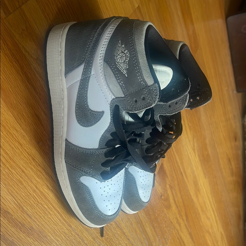 Gray and White High-Top Sneakers